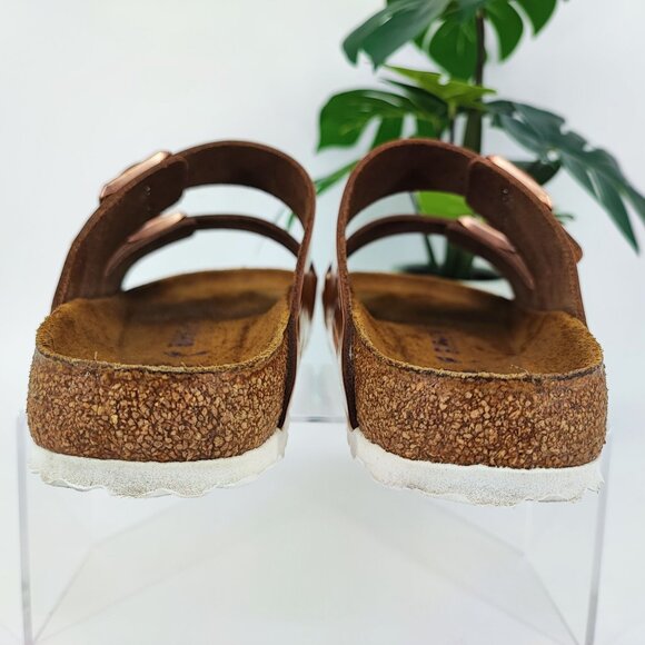Birkenstock Women's Arizona Metallic Copper Leather Sandals Size 8.5 - Picture 3 of 10
